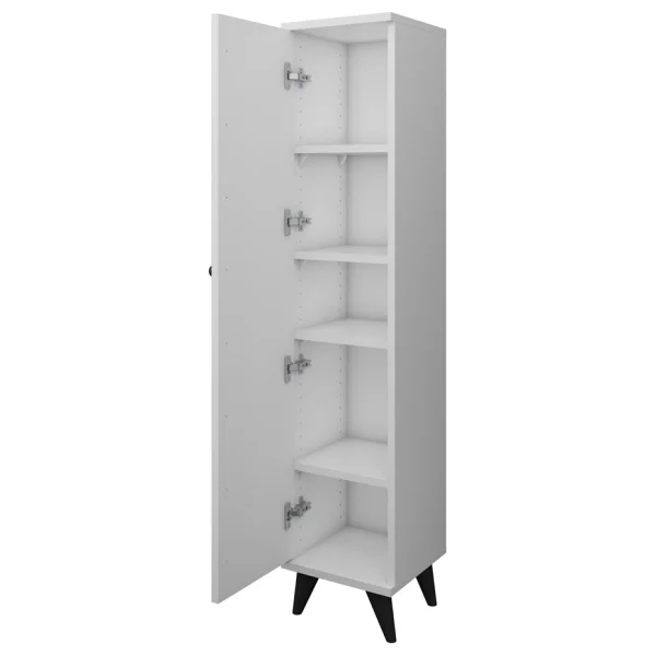 Dienni Simple Çok Amaçlı Dolap 4 Raflı Tek Kapaklı 30x30x144 Beyaz - Görsel 5