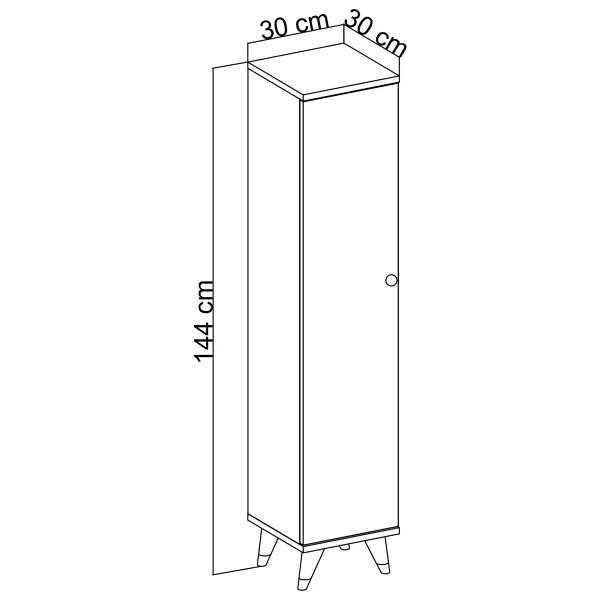 Dienni Simple Çok Amaçlı Dolap 4 Raflı Tek Kapaklı 30x30x144 Beyaz - Görsel 7