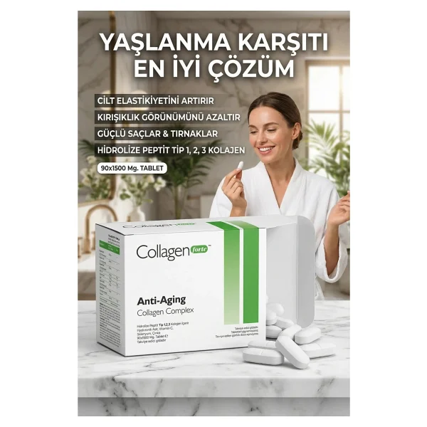 Collagen Forte Anti-Aging Collagen Complex 1500 Mg 90 Tablet - Görsel 7