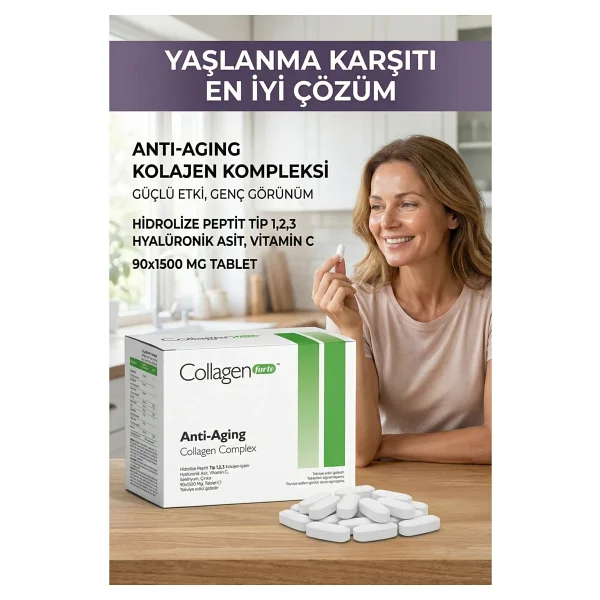 Collagen Forte Anti-Aging Collagen Complex 1500 Mg 90 Tablet - Görsel 8