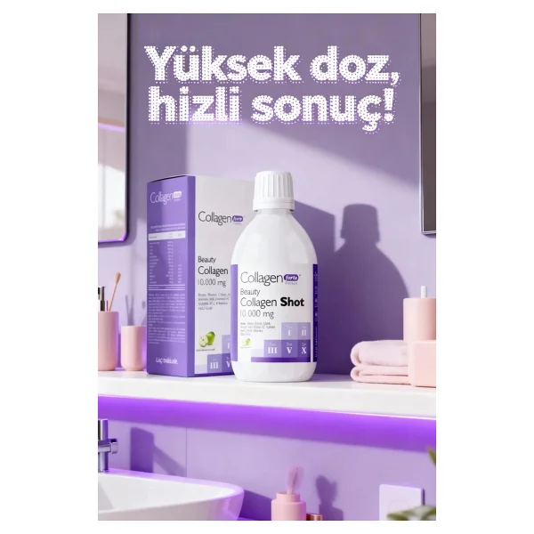 Collagen Forte Platinum Collagen Shot 500ml, 5 Tip Sıvı Kolajen, Biotin, Vitamin B12, C Vitamini, Bakır, Retinol & Çinko - Görsel 5