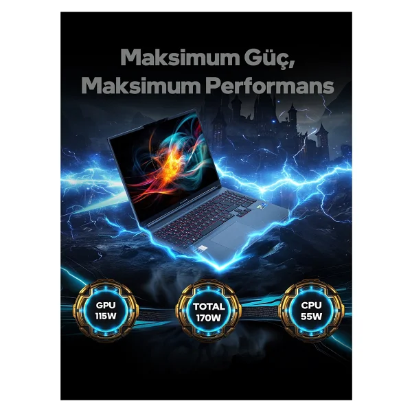 Game Garaj Slayer X7t-5060 İ7-14650hx 32 GB 1 TB SSD Rtx5060 16" Wqxga Gaming Laptop - Görsel 3