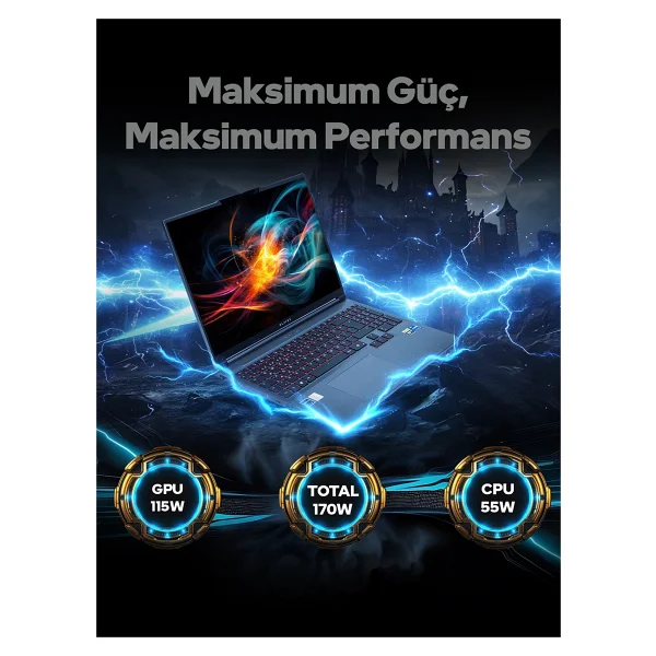Game Garaj Slayer X7t-5070 İ7-14650hx 32 GB 1 TB SSD Rtx5070 16" Wqxga Gaming Laptop - Görsel 3