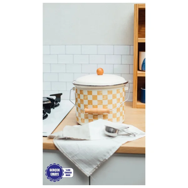 Emaylab Beige 22 Cm 5 Lt Emaye Bakraç - Görsel 8