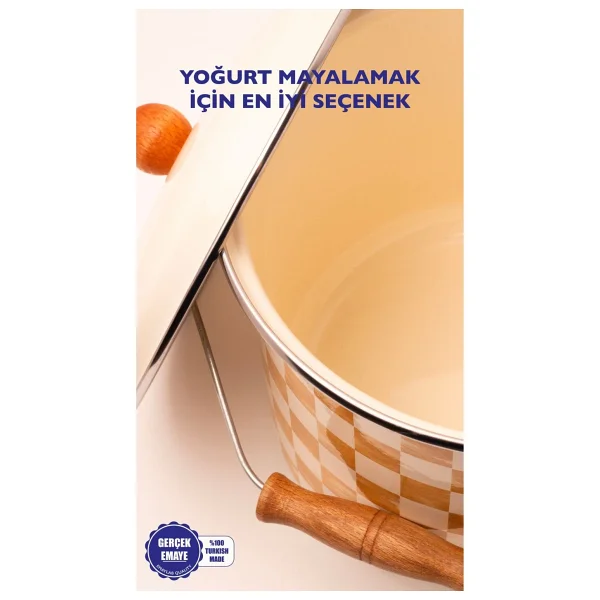 Emaylab Beige 22 Cm 5 Lt Emaye Bakraç - Görsel 9