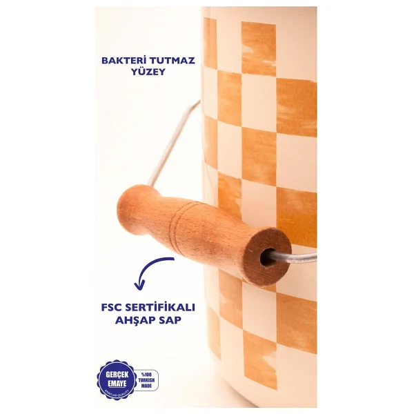 Emaylab Beige 22 Cm 5 Lt Emaye Bakraç - Görsel 10