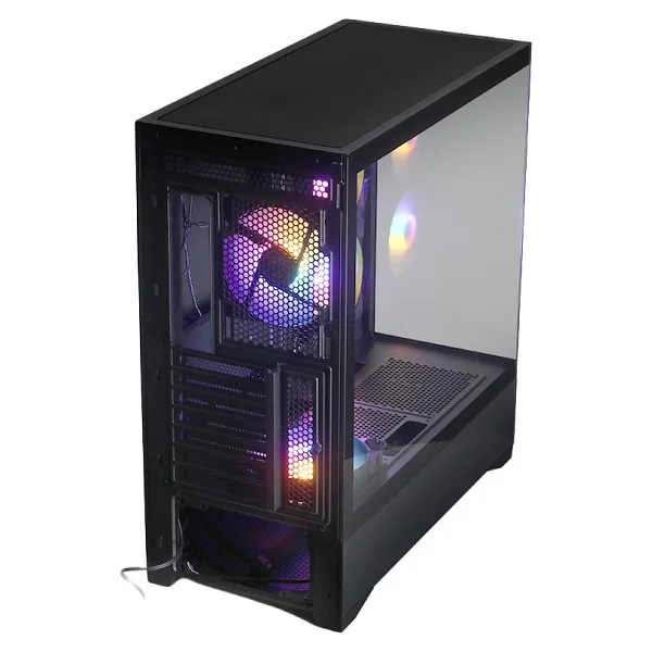 Dark Diamond Pro 2025 Edition 4x12cm Frgb LED Fanlı, 1x USB 3.1, 2x USB 2.0, Tempered Glass, Panoramik Akvaryum Siyah Oyuncu Kasası - Görsel 5