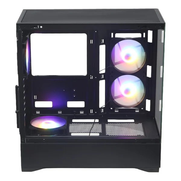 Dark Diamond Pro 2025 Edition 4x12cm Frgb LED Fanlı, 1x USB 3.1, 2x USB 2.0, Tempered Glass, Panoramik Akvaryum Siyah Oyuncu Kasası - Görsel 7