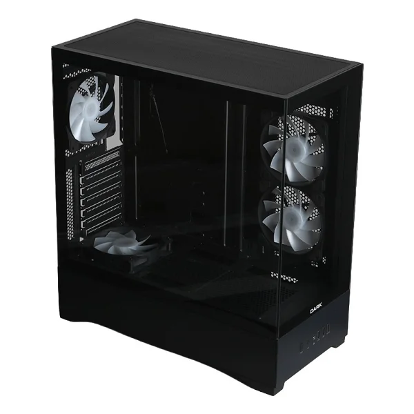 Dark Diamond Pro 2025 Edition 4x12cm Frgb LED Fanlı, 1x USB 3.1, 2x USB 2.0, Tempered Glass, Panoramik Akvaryum Siyah Oyuncu Kasası - Görsel 8