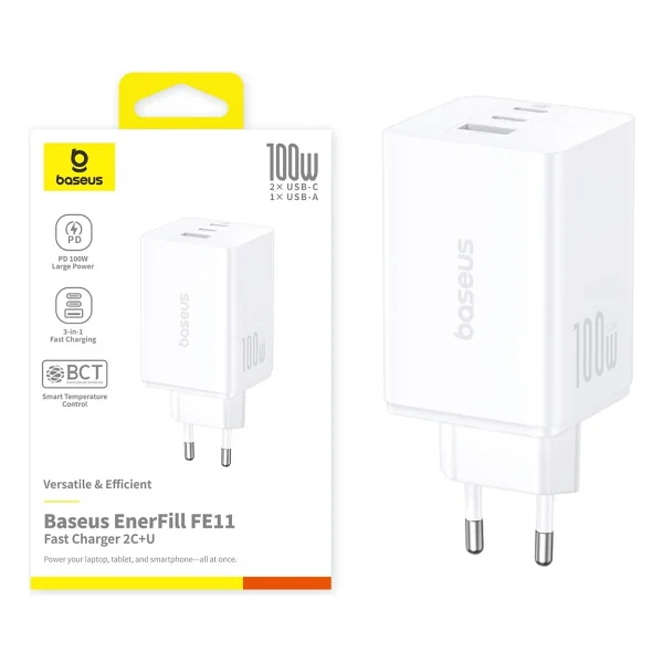 Baseus Enerfill Fe11 100 W Beyaz Hızlı Şarj Adaptörü - Görsel 10