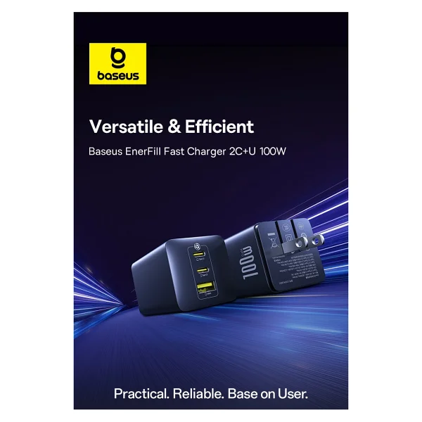 Baseus Enerfill Fe11 100 W Hızlı Şarj Adaptörü - Görsel 3