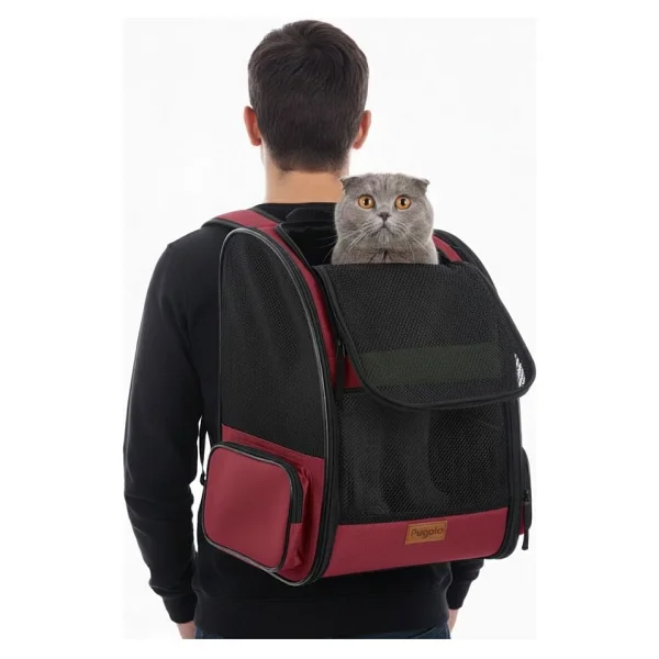 Pugalo Airmove Premium Kedi Köpek Taşıma Çantası Silinebilir Yırtılmaz Fileli Bükülmez Gövde (Mavi) - Görsel 9