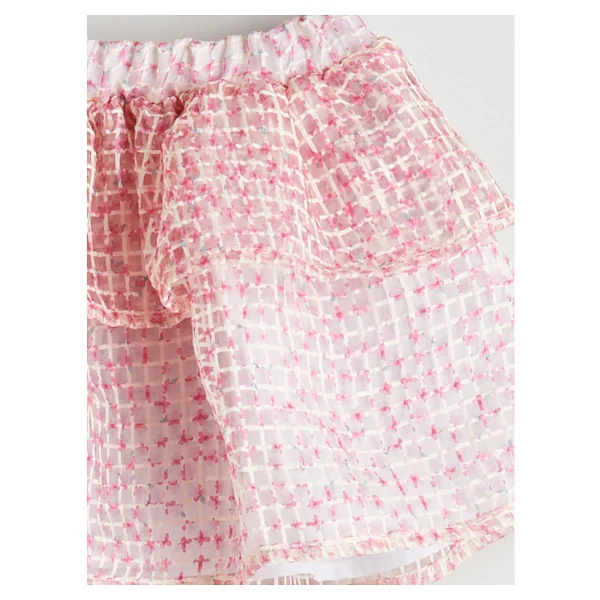 Lc Waikiki Yeni Sezon Beli Lastikli Çiçekli Kız Çocuk Etek - Pembe - 1 - 2 Yaş - Görsel 3