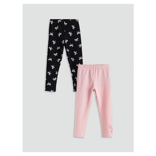 Lc Waikiki Yeni Sezon Beli Lastikli Kurdele Detaylı Kız Çocuk Tayt 2'li - 9 - 12 Ay - Pembe - Görsel 6