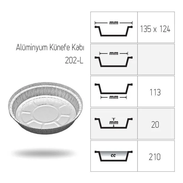 Home Alüminyum Künefe Kap 100 Adet - Görsel 2
