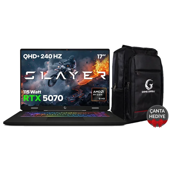 Game Garaj Slayer R9m3d XL-5070 C2 Ryzen 9 9955hx3d 32 GB 1 TB SSD Rtx5070 17" Wqxga Gaming Laptop - Görsel 9