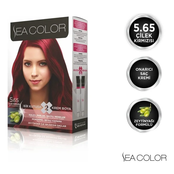 Sea Color 5.65 Çilek Kırmızısı Saç Boyası - Görsel 5
