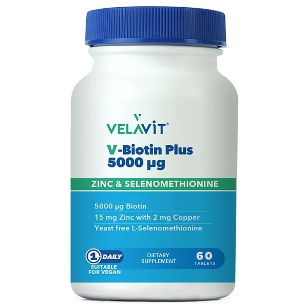 Velavit V-Biotin Plus 5000 Mcg 60 Tablet - Görsel 6
