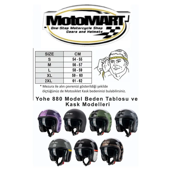 Yohe Retro Motor Kaskı (Ece-22.06) - XL - Görsel 4