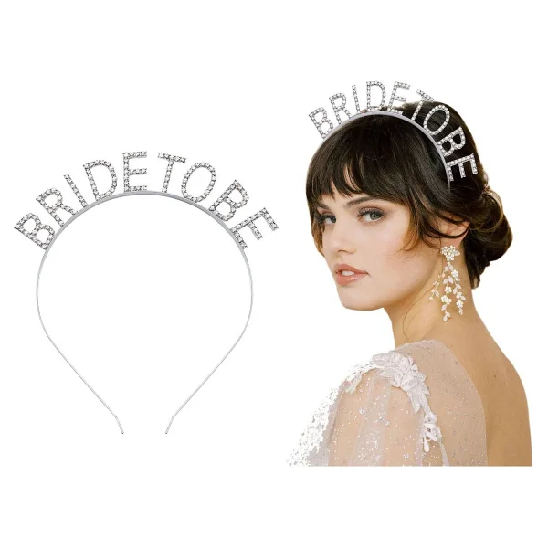 Gümüş Kaplama Kristal Taşlı Bride To Be Gelin Tacı - Görsel 3