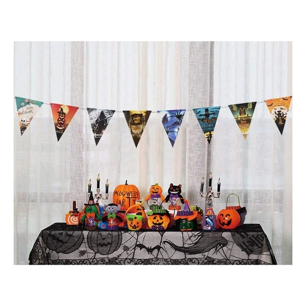 Cadılar Bayramı Halloween Flama Bayrak Banner Süs 8 li