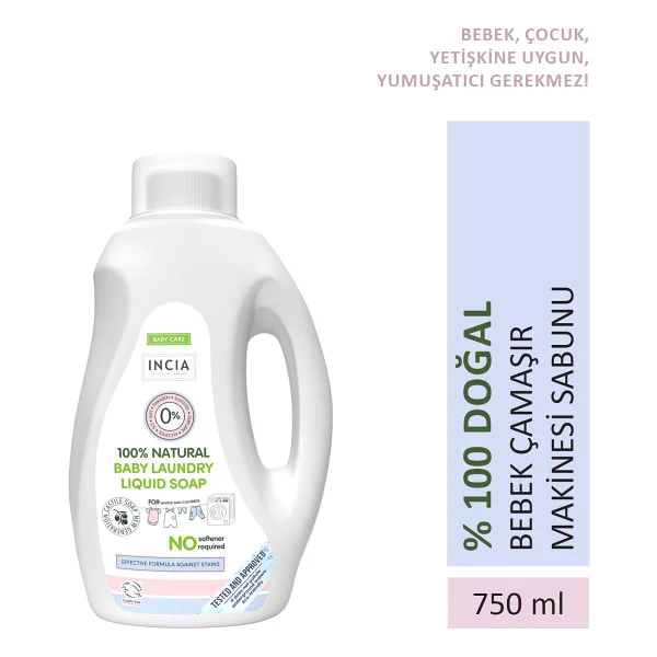 Incia Doğal Bebek Çamaşır Makinesi Sabunu 750 Ml - Görsel 10