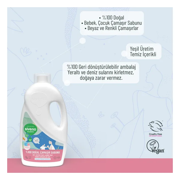 Siveno Baby Doğal Çamaşır Sabunu 1000 Ml 2 Adet - Görsel 8