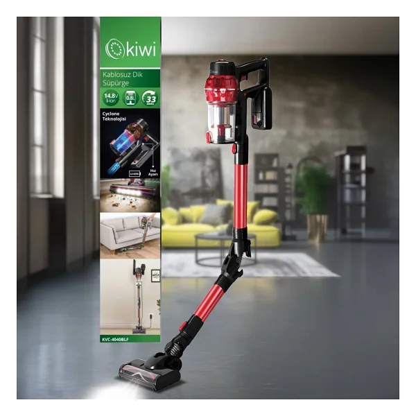 Kiwi KVC-4040BLF Kırmızı Şarjlı Dikey Süpürge - Görsel 10