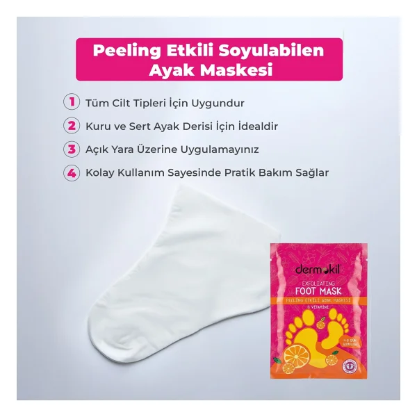 Dermokil C Vitaminli Peeling Etkili Soyulabilen 30 Ml Ayak Maskesi - Görsel 4