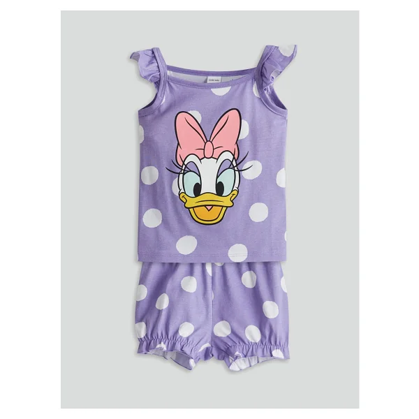 Lc Waikiki Yeni Sezon Daisy Duck Baskılı Kız Bebek Şortlu Pijama Takım - Mor - 3 - 6 Ay - Görsel 6