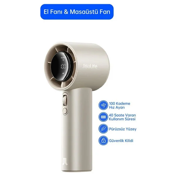 Jisulife Pro1 S Kahverengi Şarjlı El Vantilatörü - Görsel 8