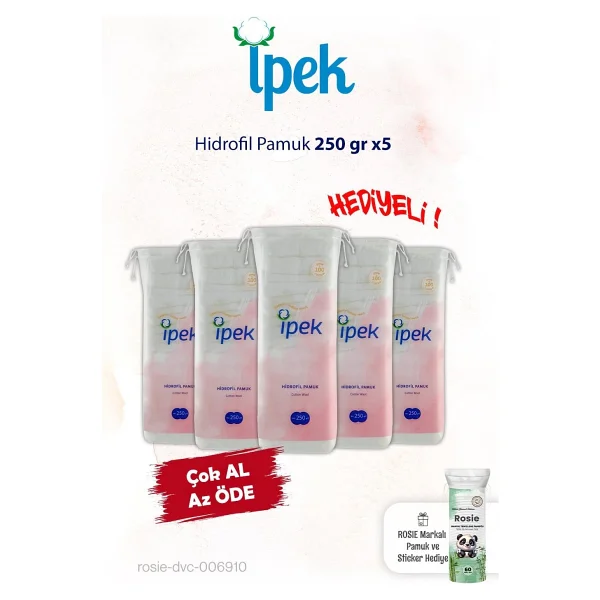 İpek 5'li Hidrofil Pamuk 250 Gr. Ve Rosie - Görsel 6
