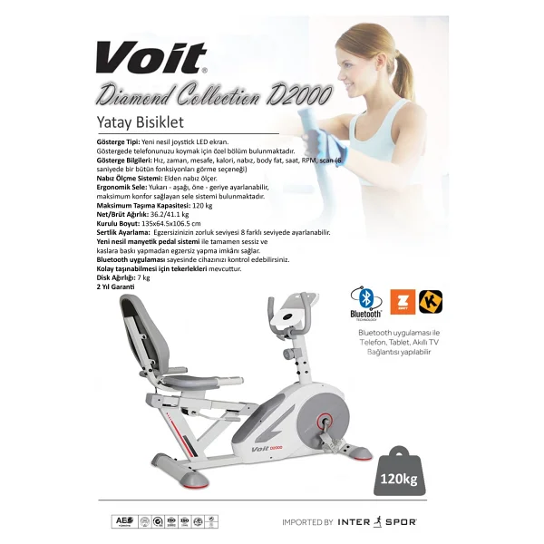 Voit D2000 Diamond Collection Yatay Kondisyon Bisikleti - Görsel 2
