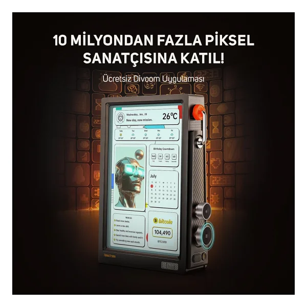 Divoom Times Frame 10.1 Akıllı Kişiselleştirilebilir Dijital Çerçeve, 64gb Siyah - Görsel 7