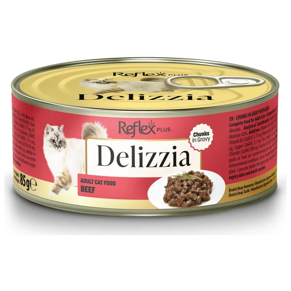Reflex Plus Delizzia Gravy Dana Etli 85 Gr Yetişkin Konserve Kedi Maması - Görsel 5