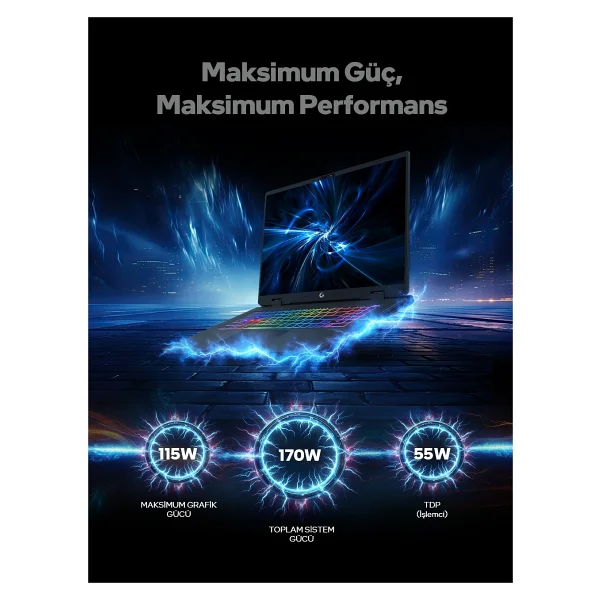 Game Garaj Slayer5 7-5060 C7 Ultra 7 255hx 16 GB 1 TB SSD Rtx5060 16" Wqxga Gaming Laptop - Görsel 3