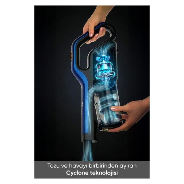 Lorenzo Slim Mavi Elektrikli Dikey Süpürge - Görsel 9
