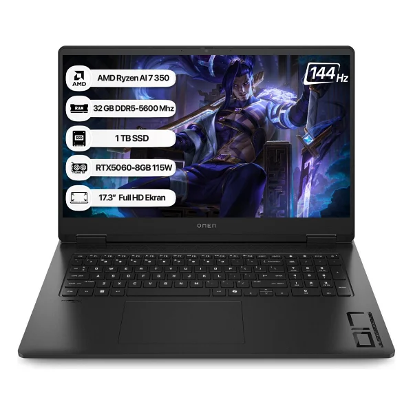 Hp Omen 17-Db1012nt C2ez2ea Ryzen AI 7 350 32 GB 1 TB SSD Rtx5060 17.3" Full HD Gaming Laptop - Görsel 7
