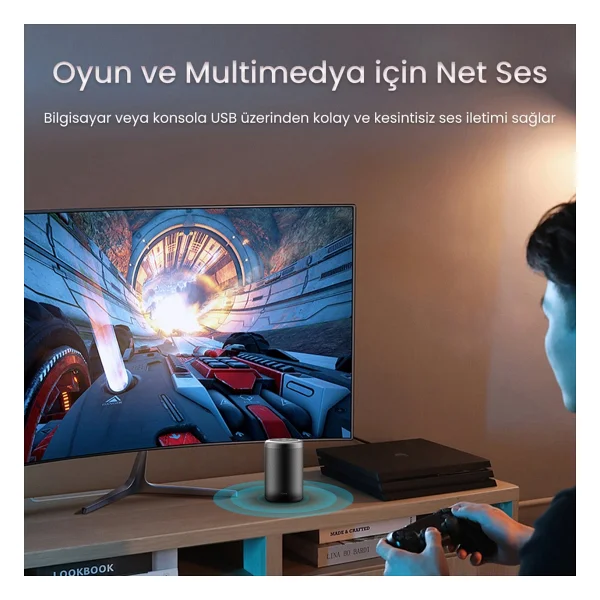 Veggieg USB-A To 3.5mm Jack Aux Mikrofon Destekli Dac Chip Hifi Ses Kartı - Görsel 4