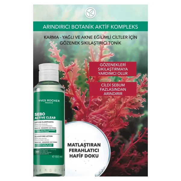 Yves Rocher Sebo Active Clear Arındırıcı Gözenek Sıkılaştırıcı 150 ml Tonik - Görsel 10