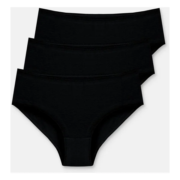Suwen 3 Lü Paket Yüksek Bel Slip Külot - Siyah - Görsel 5