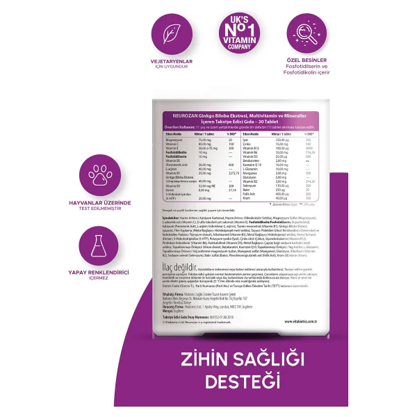 Vitabiotics Neurozan 30 Tablet - Görsel 9