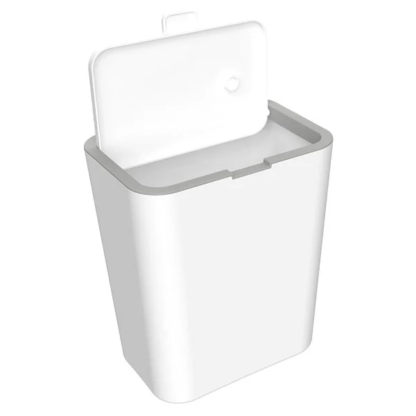 Primanova Flip Banyo Mutfak Tezgah Üstü Çöp Kovası - Beyaz - Görsel 4
