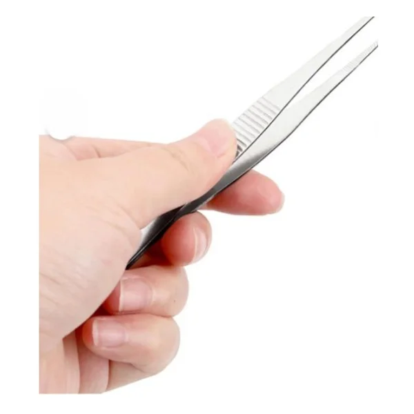 Labolist Penset Düz Sivri Uçlu 13 Cm Nikel Kaplama - Görsel 5