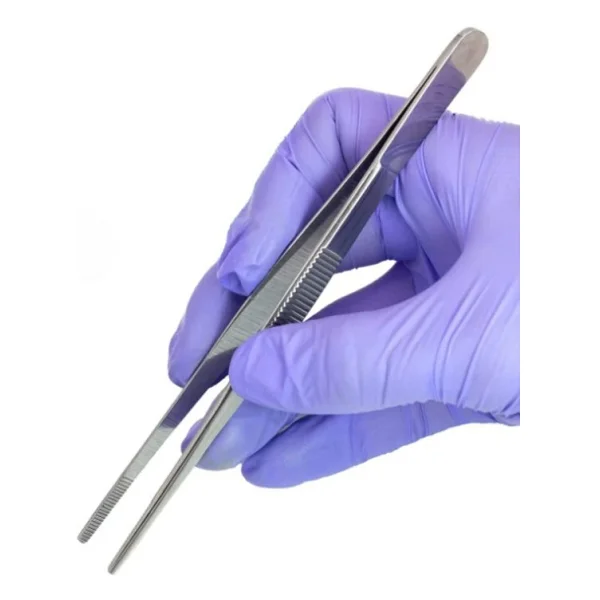 Labolist Penset Düz Küt Uçlu 13 Cm Paslanmaz Çelik - Görsel 5