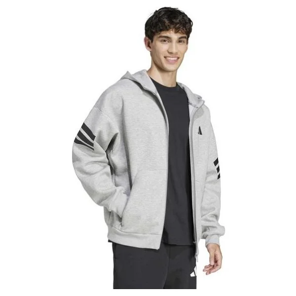 Adidas Future Icons 3-Stripes Full-Zip Jd4828 Gri Erkek Eşofman Üstü - Görsel 7