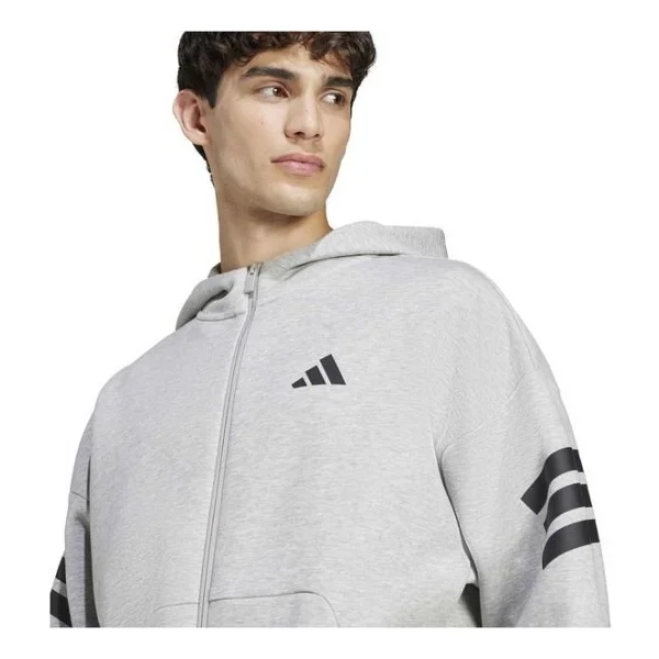 Adidas Future Icons 3-Stripes Full-Zip Jd4828 Gri Erkek Eşofman Üstü - Görsel 9