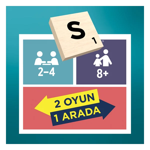 Scrabble Orijinal Ahşap 2'si 1 Arada Türkçe Jlj64 - Görsel 7