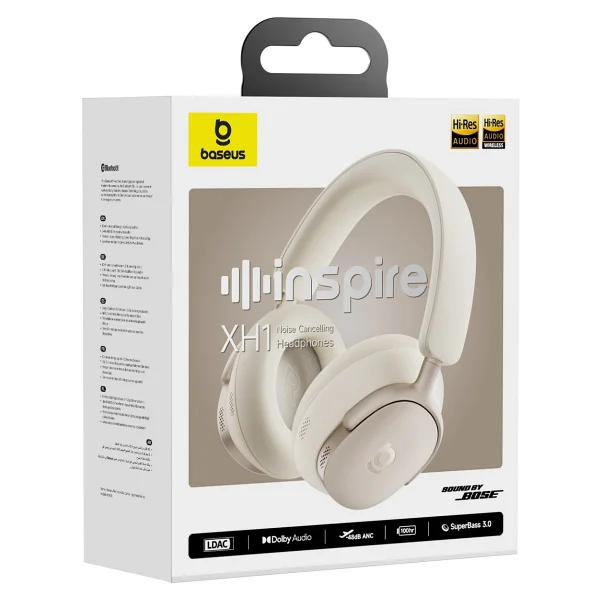 Baseus Inspire Xh1 ANC Beyaz Kulak Üstü Bluetooth Kulaklık - Görsel 5
