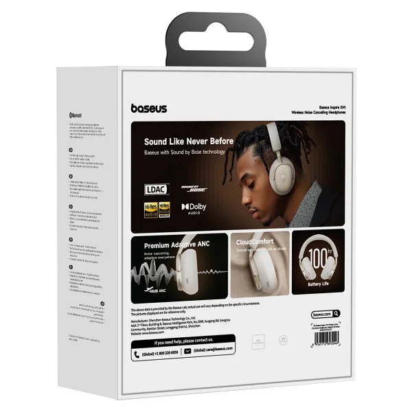 Baseus Inspire Xh1 ANC Beyaz Kulak Üstü Bluetooth Kulaklık - Görsel 6